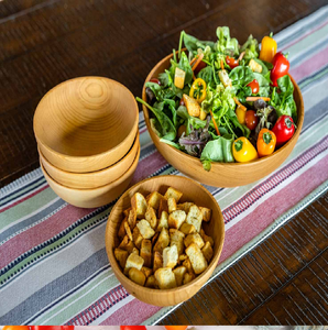 Light-toned <b>wooden</b> <b>fruit</b> <b>bowl</b>. Natural simple design for modern kitchens. Available at wholesale prices. - Product Image 5