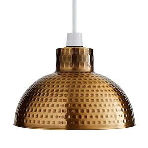 Lámpara colgante de metal para decoración para sala de estar, accesorio de luz colgante con forma antigua de metal de cobre, acabado con recubrimiento de polvo blanco en el interior - Product Image 3