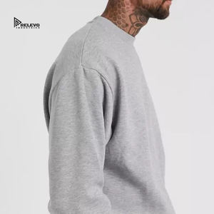 Sweatshirts d'hiver pour hommes unis, 100% coton, doublure en polaire, pull-over uni, séchage rapide, respirant, personnalisable, impression de logo personnalisée - Product Image 3