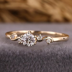 Women's Trendy Style Solitaire Engagement & Wedding Ring 14k/18k Gold 925 <b>Silver</b> Lab Grown Moissanite IGI Certified for Parties - Product Image 2