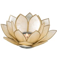 Portavelas de Metal Hecho a Mano con Diseño de Flor de Loto, Ecológico, Duradero, Decoración para el Hogar, Centro de Mesa