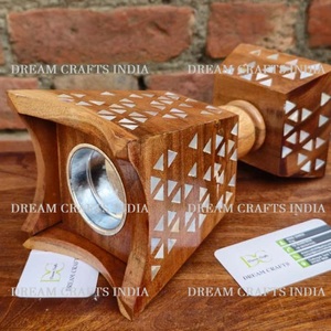 Brûleur d'encens religieux en bois d'acacia avec incrustation de nacre, artisanat indien, parfums arabes - Durable, biologique, 100% naturel, cadeau - Product Image 6