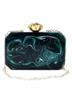 Bolso de mano Diseñador Señoras Resina epoxi Embrague para usos nupciales Resina epoxi Bolso hecho a mano por Crescent Crafts - Product Image 3