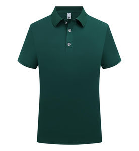 Vente en gros de polos pour hommes en coton respirant, style décontracté, manches courtes, tricot, longueur standard, motif uni, teinture unie - Product Image 5