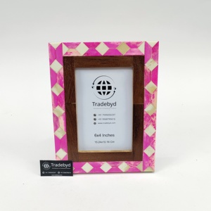 Tùy chỉnh chất lượng tốt nhất thủ công đẹp bằng gỗ xương và nhựa Inlay hình ảnh Khung ảnh để trang trí từ Ấn Độ. - Product Image 2