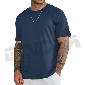 T-shirt à manches courtes et à épaules tombantes pour homme, haut décontracté à coupe ample, streetwear léger, t-shirt uni à demi-manches, design personnalisé - Product Image 5