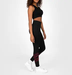 女性长腿黑色，主要用于运动服和健身房，穿着可拉伸的东西和修身尺寸
