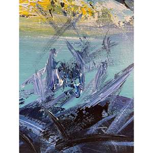 Dipinto a mano 100% astratto paesaggio di montagna di neve moderna 36in X 24in dipinti ad olio su tela arte della parete con stampa fatta a mano - Product Image 2