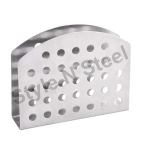 Comptoir de cuisine en acier inoxydable, porte-serviettes de table, support de mouchoirs en fil métallique avec fonction de suspension, support de collecte de papier métallique, or - Product Image 2