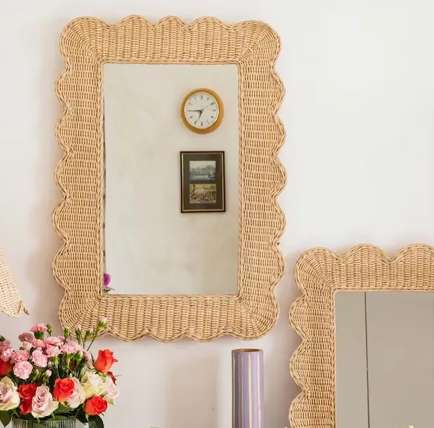 Hochwertige Rattan Wicker Wand rahmen Mimi überbackene Spiegel dekorationen für Schlafzimmer Made in Vietnam