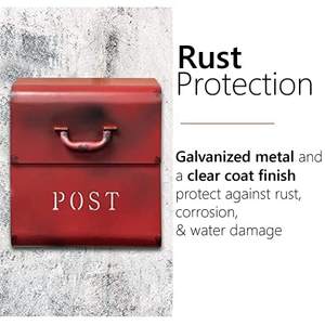 Buzón de Correo Metálico para Exteriores, Resistente a la Intemperie, para Uso Prolongado, con Construcción Duradera Resistente a la Oxidación, Instalación en Pared Exterior - Product Image 2