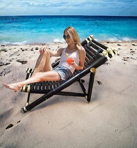 Newest High Quality Comfortable Bamboo Wicker Lounge <b>Chair</b> Folding Bamboo Handmade <b>Deck</b> <b>Chair</b> Folding Sun Lounger. - Product Image 1