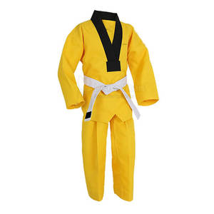 Uniforme de Taekwondo personnalisé à faible MOQ avec logo, impression par transfert thermique de haute qualité, col en V, vêtements d'arts martiaux en polyester/coton sur mesure - Product Image 5