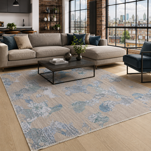 Alfombra Lavable Moderna Meridian Indigo RW7083 de Rug Weavers, Venta al por Mayor con Envío Directo, Chenilla Lavable, 10 Tamaños - Product Image 3