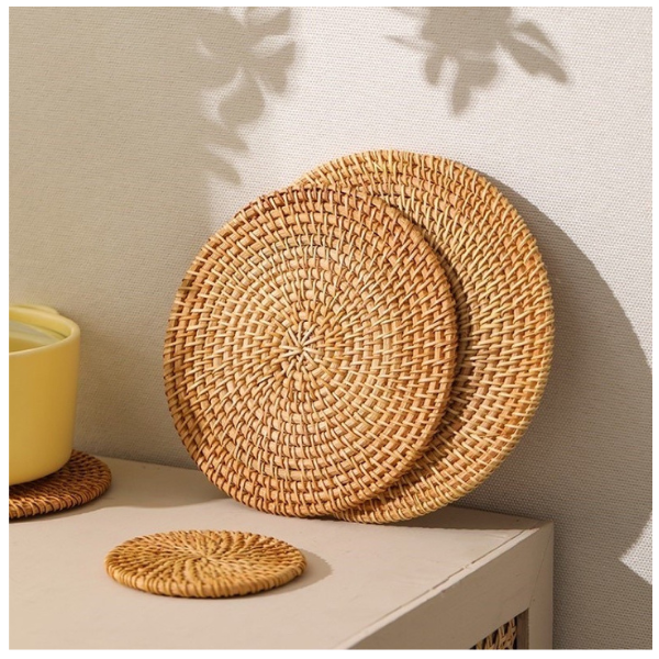 Bamboo Coaster Placemat Square 5mm Thickness Eco-friendly Natural Wicker Tableware Wholesale Vietnam