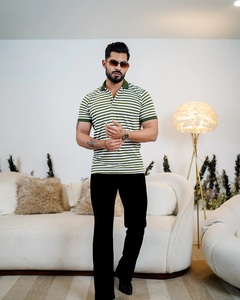 100% algodón de alta calidad para hombre de verano para Polo, camiseta de negocios antibolitas con mangas cortas a rayas para Golf - Product Image 4