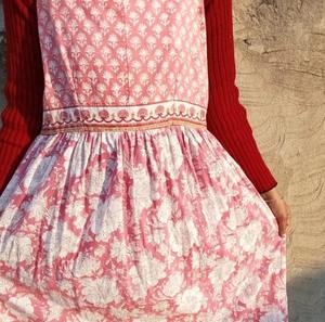 Vestido de algodón con estampado de bloques, vestido de correa ajustable, Vestido largo de algodón indio, vestido sin bolsillo, vestido de fiesta. - Product Image 3