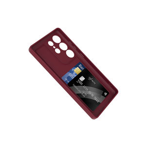 Luxury Shockproof Silicone <b>Card</b> <b>Holder</b> Case for Samsung for Galaxy S25 Ultra Realme & Motorola-Camera Protection Back Cover - Product Image 6