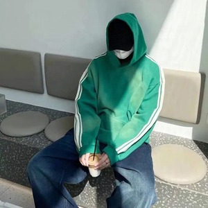 Venta al por mayor personalizada Bolsillos Hombres Heavy Blend Unique 14 Oz Hoodie Heavy Cotton Pullover Sun Faded Sleeves Have Strips Premium - Product Image 2