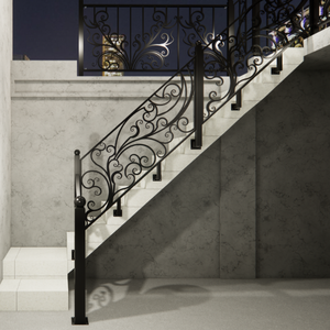 La rampe d'escalier en fer noir combine une élégance intemporelle et une résistance fiable pour les conceptions d'escalier classiques et contemporaines - Product Image 3