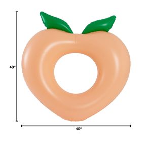 Durable 40 Inch Peach Inflatable Pool Tube Float Fruit Swim Ring Heavy Duty PVC Water Lounger Supports <b>Up</b> to 250 lbs Adults <b>Teen</b> - Product Image 6