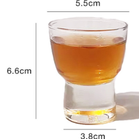Vaso de Chupito Mini Transparente de Cristal Premium con Logotipo Personalizado, Reutilizable, Base Gruesa y Duradera, Moderno, para Fiestas, Bares y Celebraciones, en Caja