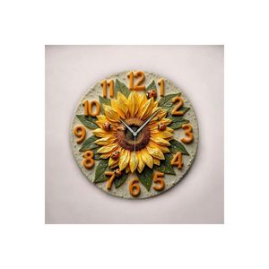 Colorido girasol estampado 50cm Mesa silenciosa de madera Reloj de pared regalo perfecto para la decoración del hogar - Product Image 1