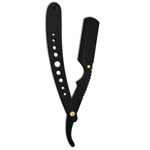 Rasoirs de rasage enduits de couleur noire poignée fantaisie avec trou lame unique rasage hommes rasoirs couteaux de rasage pliables - Product Image 5