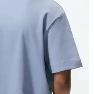 Camiseta ajustada de gran tamaño para hombre de algodón 100%, cuello redondo, peso pesado, en blanco, ajuste holgado, moda de gran tamaño - Product Image 5