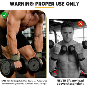 Ganchos de Levantamiento de Pesas para Hombres y Mujeres, 330 LB, Resistentes, con Correa de Muñeca para Levantamiento de Pesas, Dominadas y Fuerza - Product Image 3