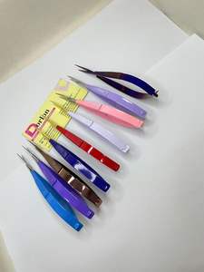 Ciseaux à ressort à sourcils enduits de couleur professionnelle lame droite en acier inoxydable durable meilleurs ciseaux à ressort à cils/sourcils - Product Image 4