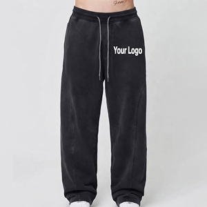 Pantalones deportivos holgados de corte recto estilo hip hop, hechos a medida, para hombre, para gimnasio y entrenamiento, ligeros. - Product Image 1