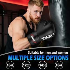 Guantes de Boxeo de Primera Calidad, Cuero Genuino de Alta Calidad para Cierre, Diseño de Logotipo Personalizado, Adultos, Artes Marciales Pesadas - Product Image 4