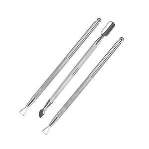 เครื่องมือทำเล็บมือสแตนเลสทนทานต่อการเกิดสนิมที่ดันหนังกำพร้าทรงสี่เหลี่ยมเคลือบไทเทเนียมน้ำหนักเบาใช้ซ้ำได้สองครั้ง - Product Image 2