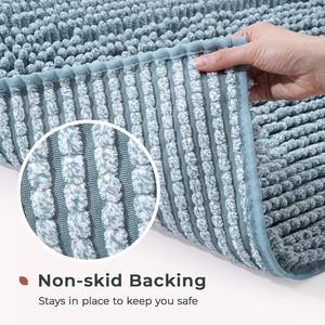 Tapis de bain antidérapant de haute qualité 32x20, tapis de salle de bain et tapis de sol en diatomite, chenille, polyester et mousse - pour usage domestique - Product Image 6
