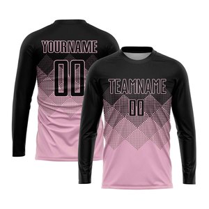 Custom Sublimated Soccer Jersey Black Pink Gradient Unisex Short Sleeve Moisture Wicking Athletic Fit Adult Team Apparel - Product Image 2