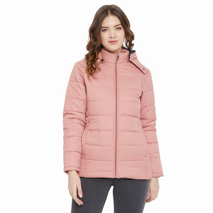 Service OEM Vestes matelassées pour femmes Respirant Rose Couleur Longue Longueur Casual Winter Outwear Capuche Winter Outwear Manteaux - Product Image 6
