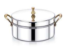 Casserole en acier inoxydable au design martelé avec fini miroir utilisée pour la maison et l'hôtel - Product Image 4