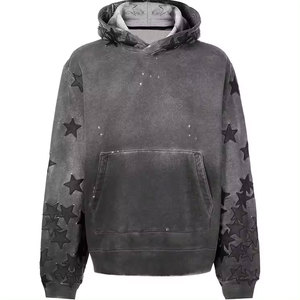 Pull à capuche pour hommes de haute qualité 500Gsm Heavyweight Logo de broderie personnalisé lavé à l'acide sans ficelles surdimensionné pour l'hiver - Product Image 5