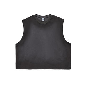 Ropa de gimnasio de verano con logotipo personalizado, ajuste de alta calidad, 100% algodón, 230 GSM, camisa cortada, lavado ácido, camisetas sin mangas para hombre - Product Image 4