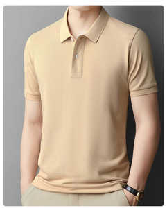 เสื้อโปโลอินเทรนด์ผู้ชายผ้าฝ้าย100% เข้ารูปพอดีกับกระดุมดีไซน์สำนักงานลำลองระบายอากาศฤดูร้อน - Product Image 4