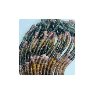 Cuentas Heishi de Turmalina Natural de Alta Calidad, Forma de Nivel, Lisas, 6-7 mm, 14 Pulgadas, Precio al por Mayor - Product Image 1