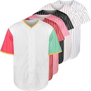 Camisetas de béisbol con botones personalizables para adultos Diseño único con características transpirables Hecho en fábrica para ropa informal - Product Image 1