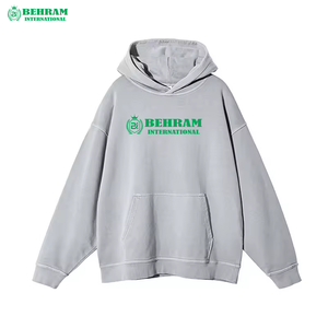 Vente en gros de sweats à capuche personnalisés en molleton uni/éponge française 100% coton, coupe classique, avec logo sur le devant, vêtements - Product Image 2