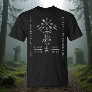 T-shirt promotionnel Vegvisir, symbole viking, rune nordique, celtique, boussole, Yggdrasil - Product Image 3