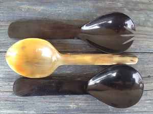 ช้อนเขาควาย/ช้อนเขาวัวทำด้วยมือแบบคลาสสิกเป็นมิตรต่อสิ่งแวดล้อมช้อนฮอร์นธรรมชาติกำหนดขนาดได้เองเครื่องใช้ในครัวแบบอินเดีย - Product Image 3