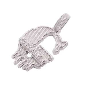 Último diseño Hip Hop joyería VVS alta calidad laboratorio cultivado diamante carta colgante encantos 925 colgante de plata para fiestas - Product Image 2