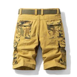 Pantalones cortos de algodón informales con múltiples bolsillos para hombre, ropa de calle de malla a la moda personalizada, secado rápido con diseño de múltiples bolsillos para hombre - Product Image 4