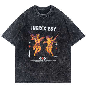 2025 nouveau Design à manches courtes doux personnalisé lavé à l'acide hommes t-shirts décontracté lavé à l'acide t-shirts pour vêtements de rue - Product Image 4