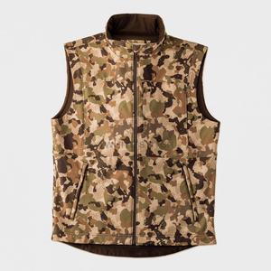 Gilet de chasse imperméable, gilets personnalisés pour hommes, logo personnalisé, gilet de chasse en terrain découvert, orange vif et beige, camouflage - Product Image 3